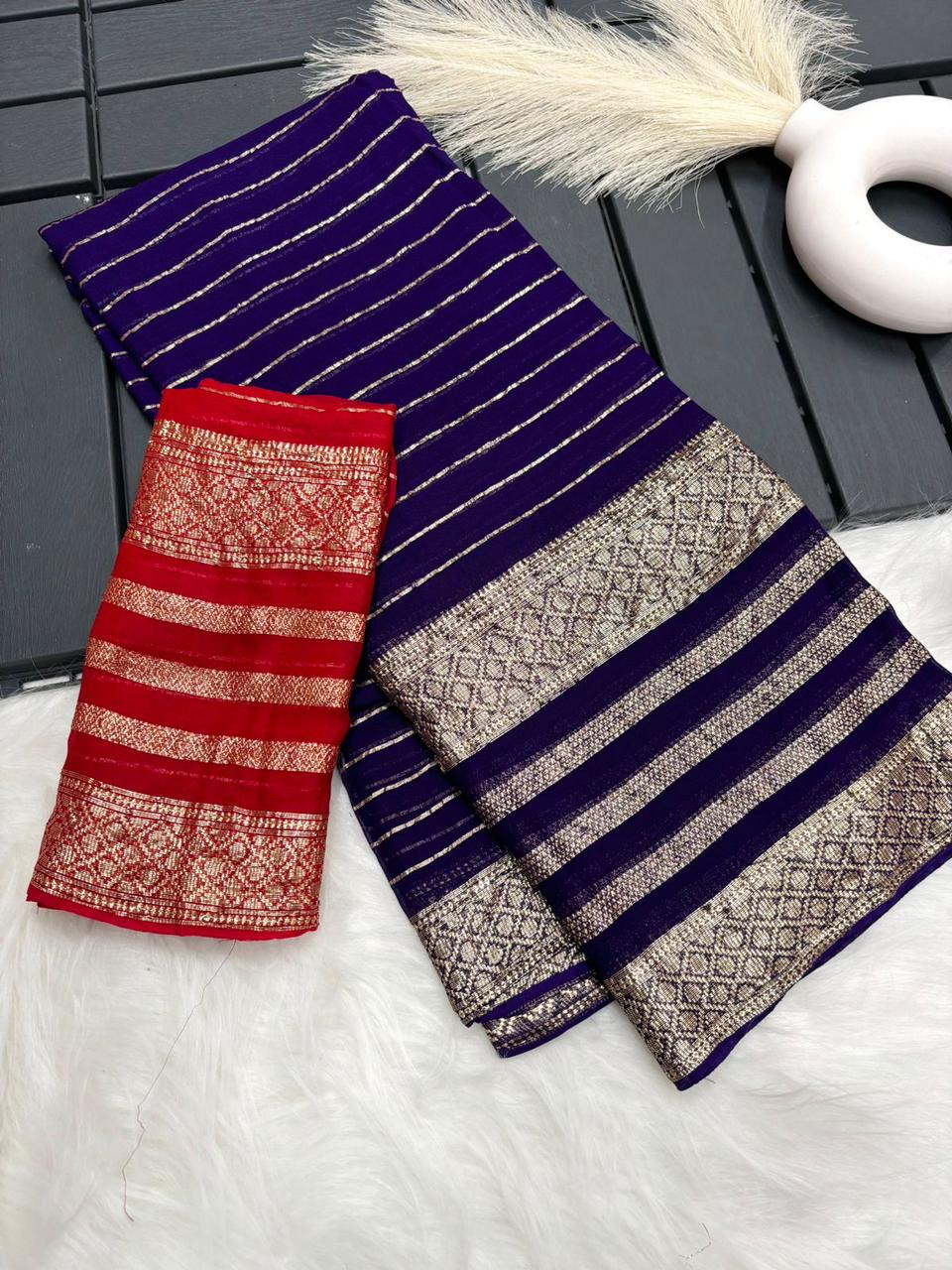 Pure Viscose Georgette Saree