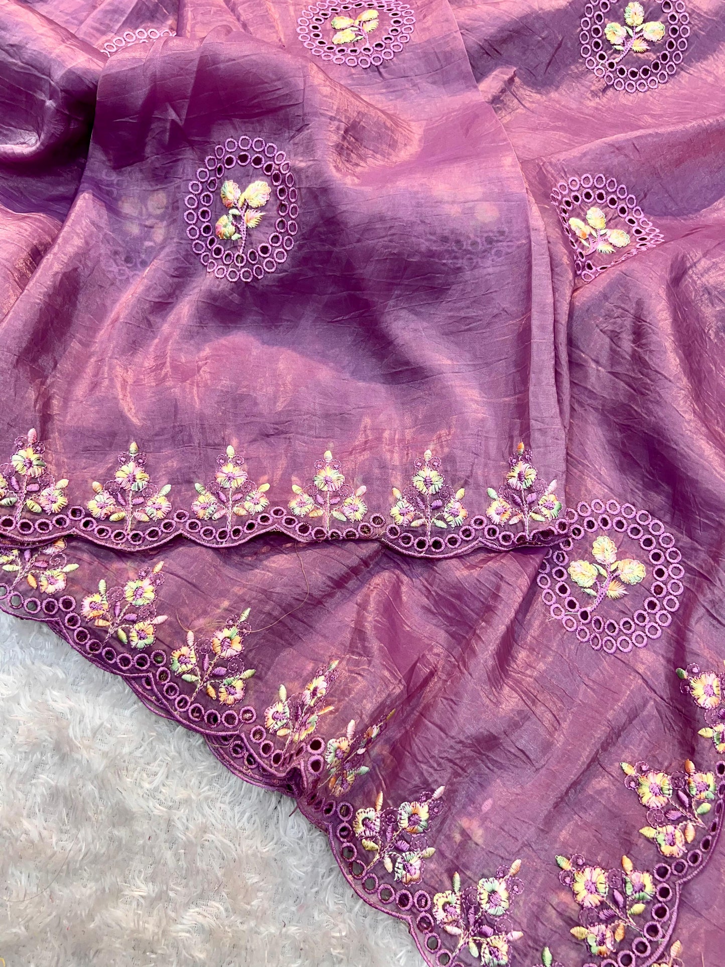 Tissue Crushed Saree