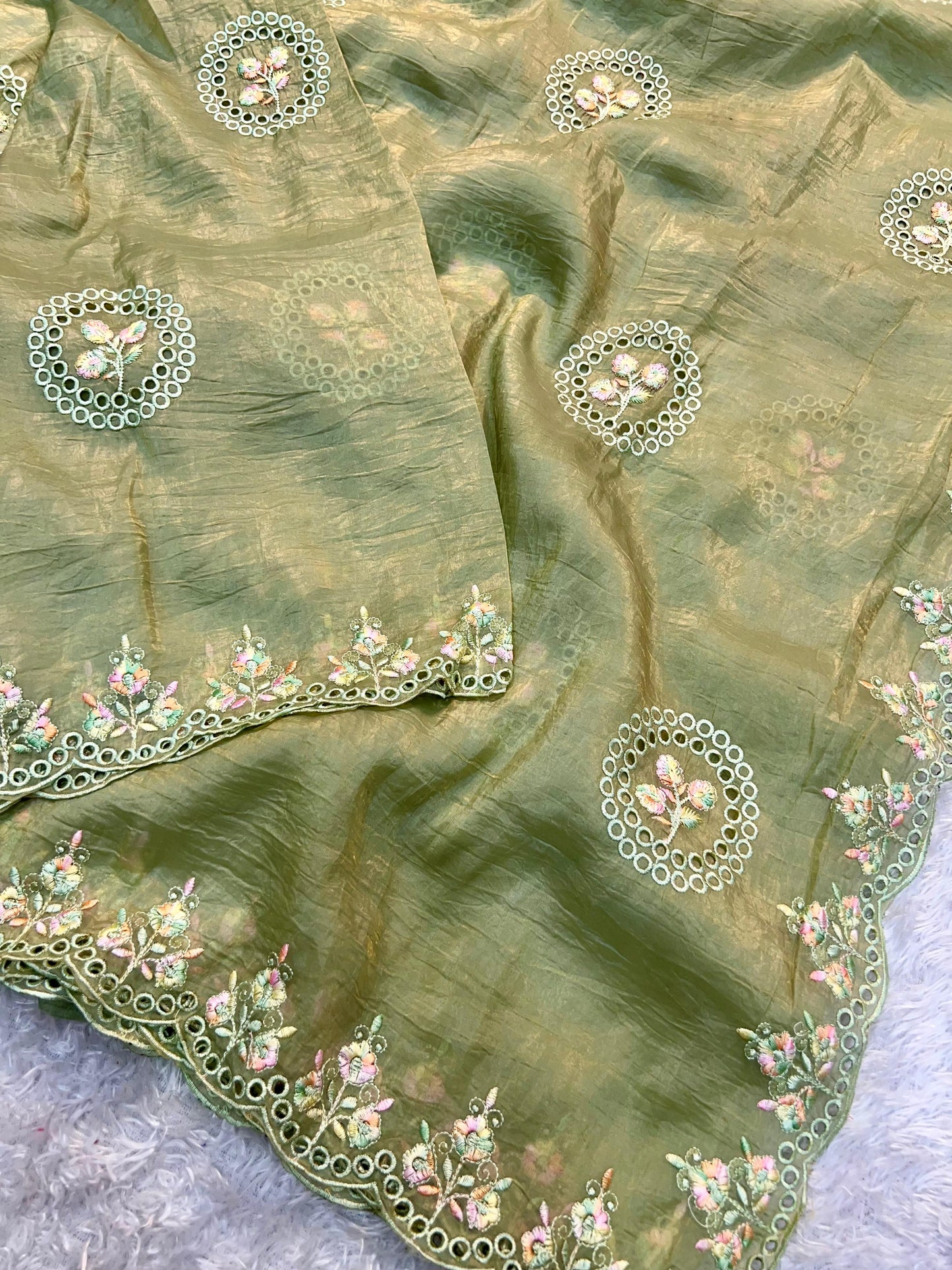 Tissue Crushed Saree
