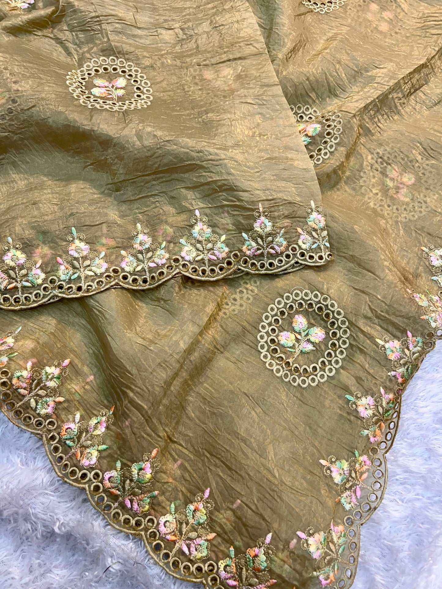 Tissue Crushed Saree