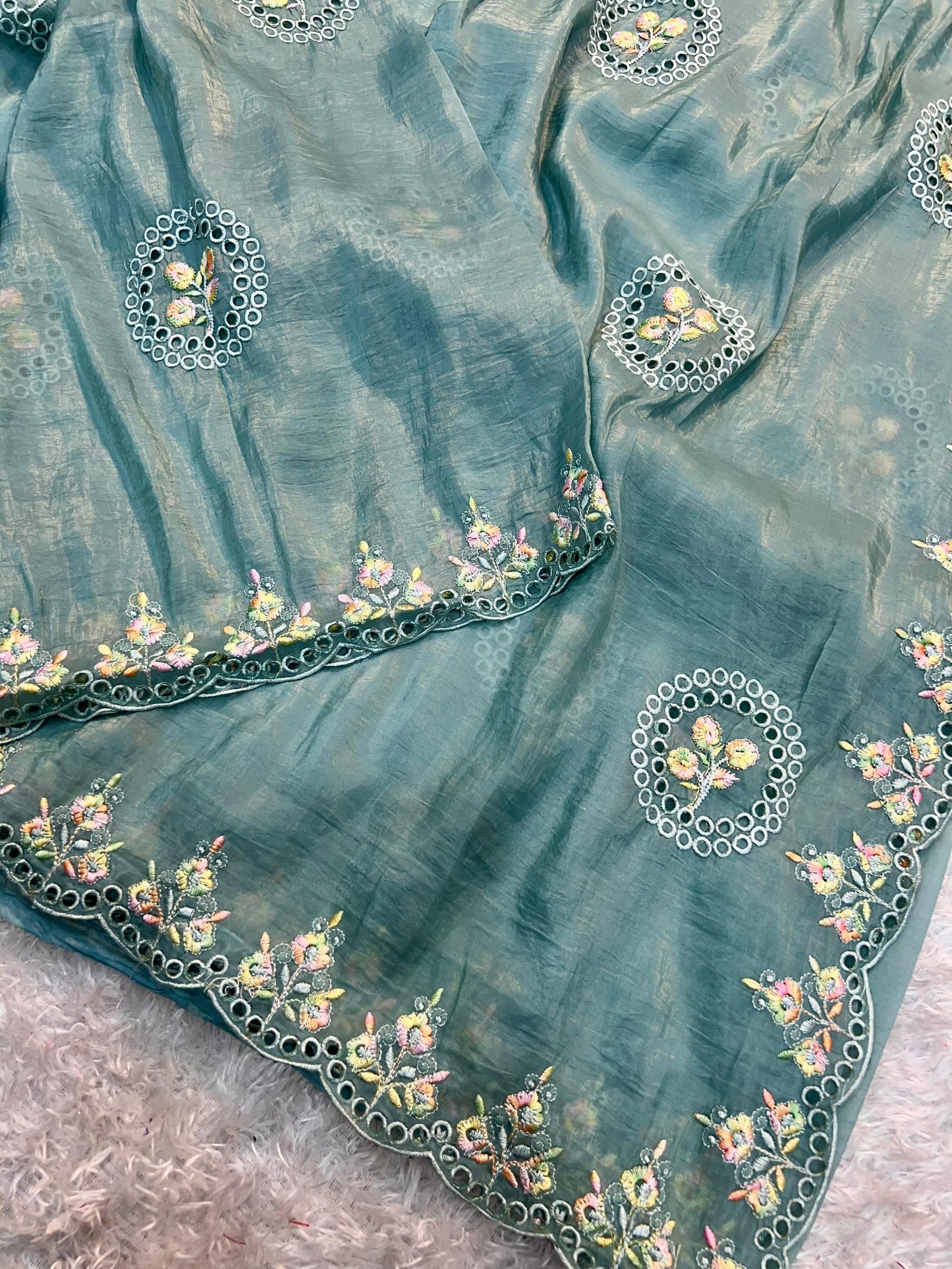 Tissue Crushed Saree