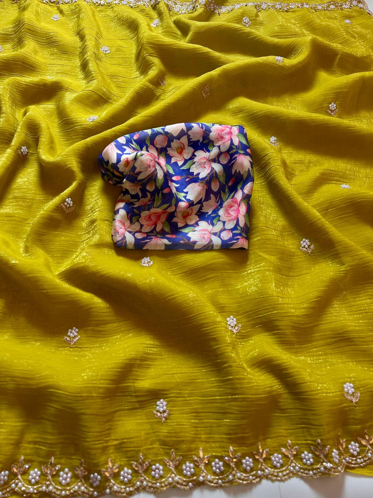 Space Chiffon Saree with Embroidery