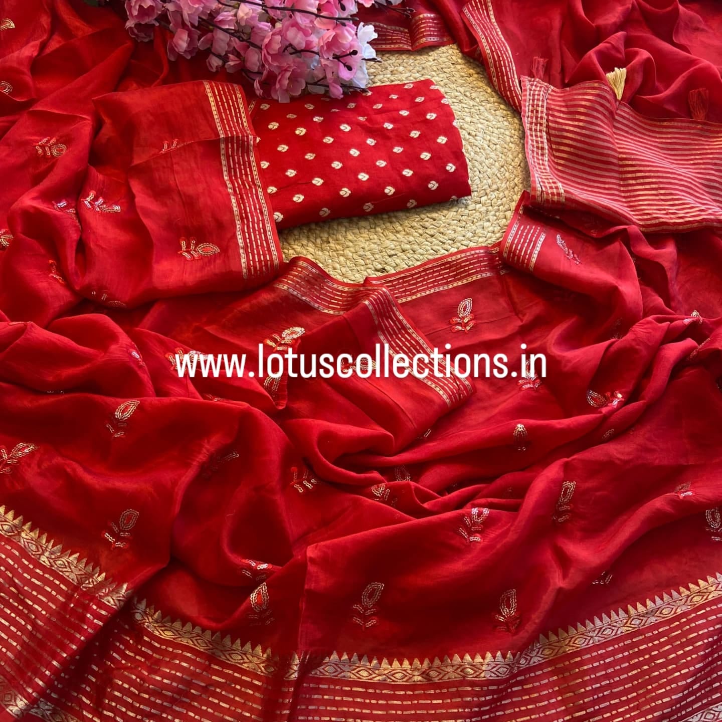 Crepe Silk With Viscose Thread Work Saree