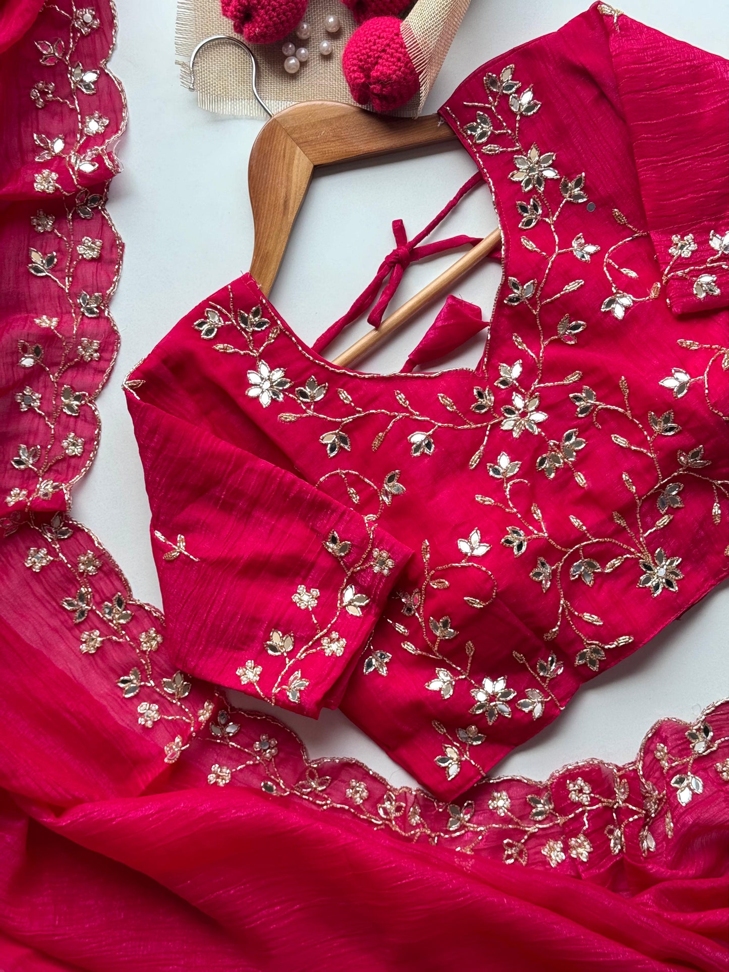 Silk Designer Crunchy Saree