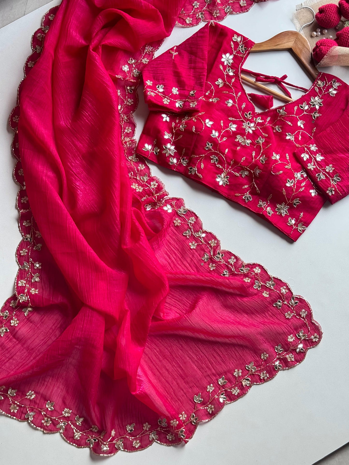 Silk Designer Crunchy Saree