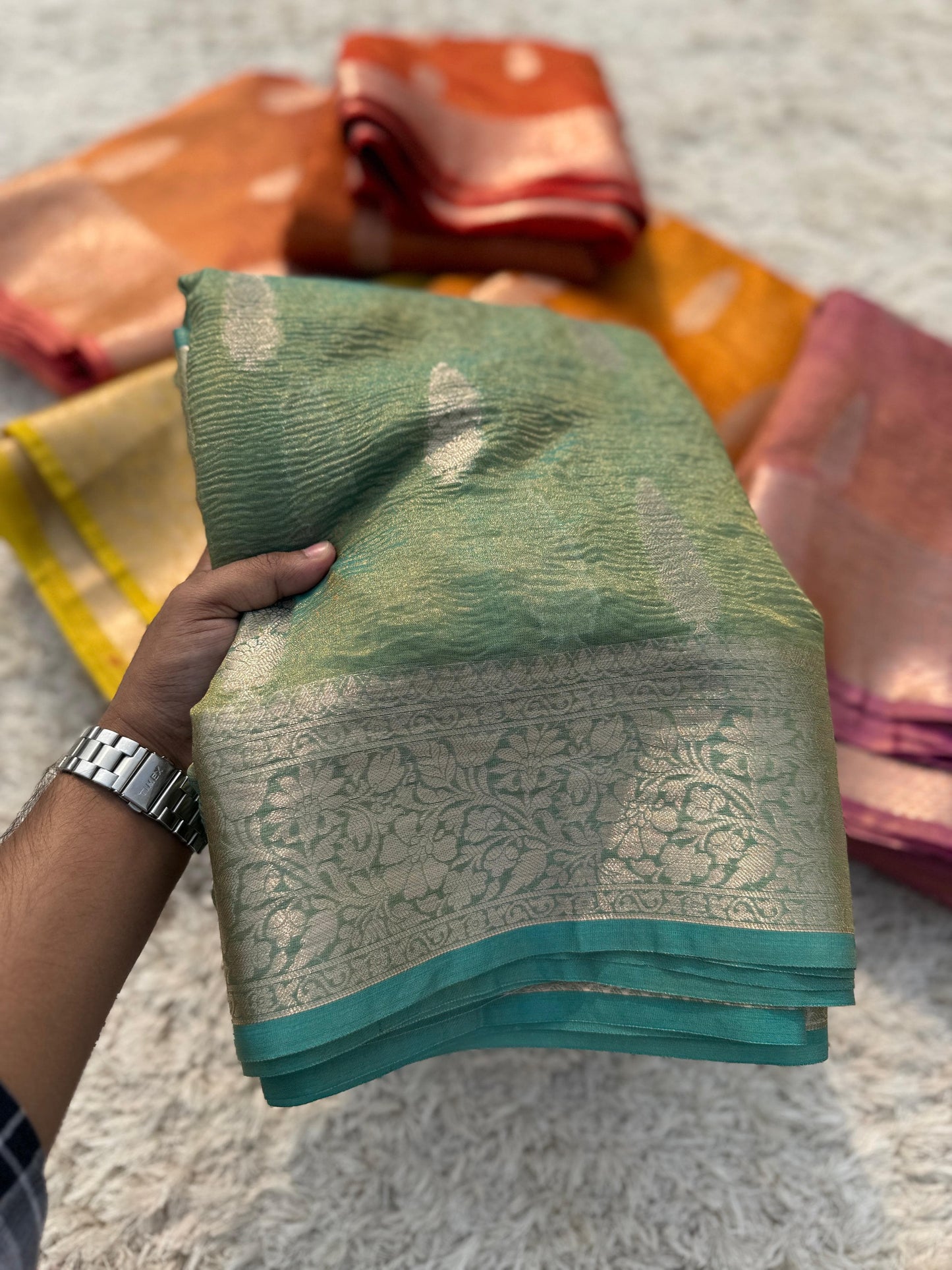 Crushed Tissue Saree