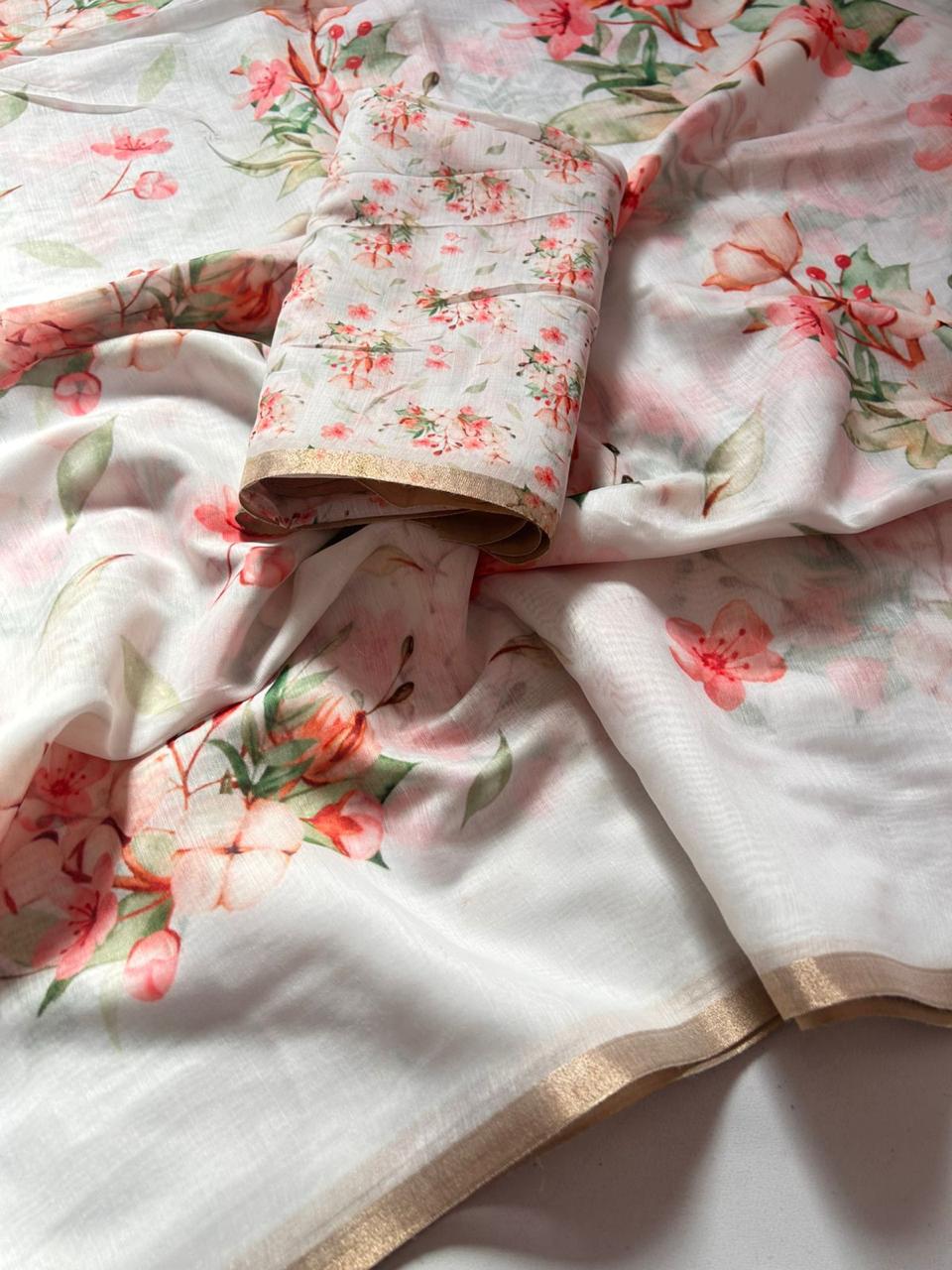 Soft Linen Cotton Saree