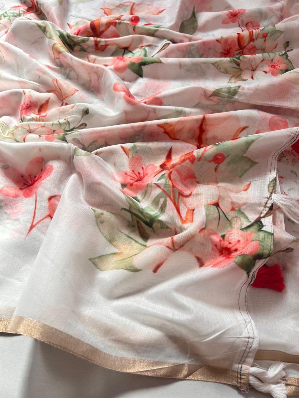 Soft Linen Cotton Saree