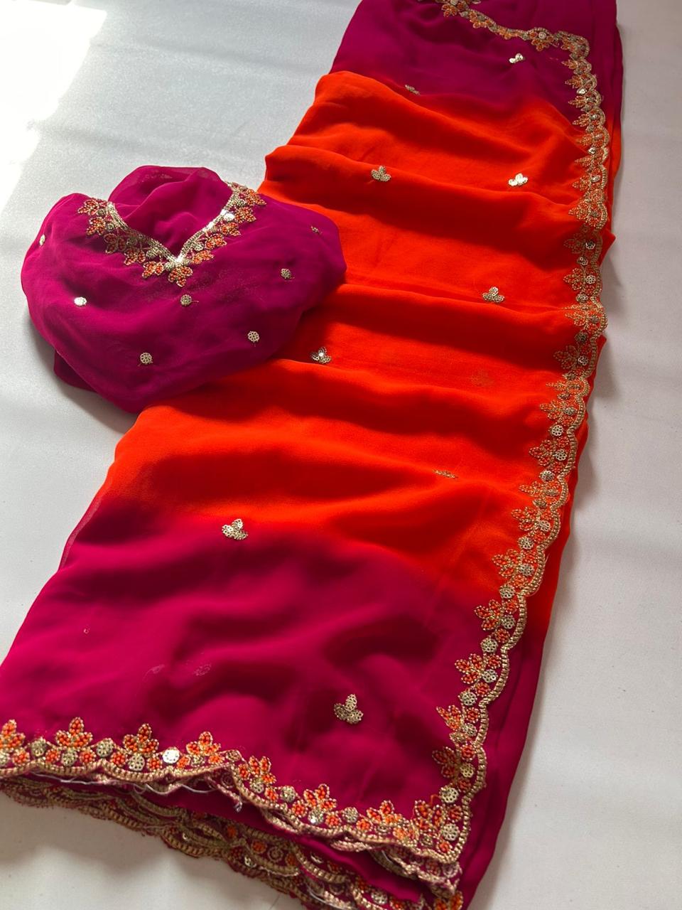 Georgette Wedding Saree