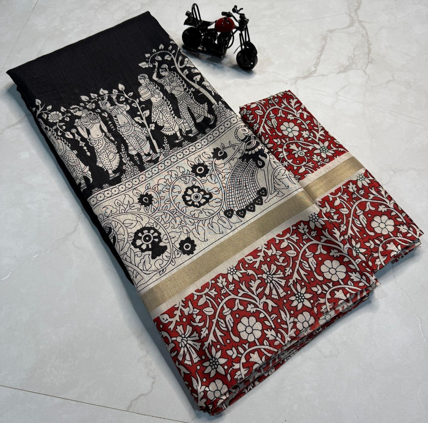 Kalamkari Crepe Saree
