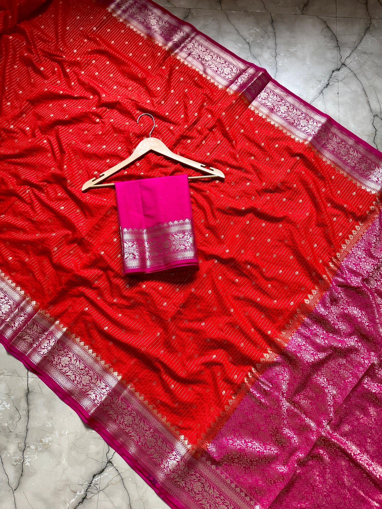 Banarasi Handloom Chinya Silk Saree