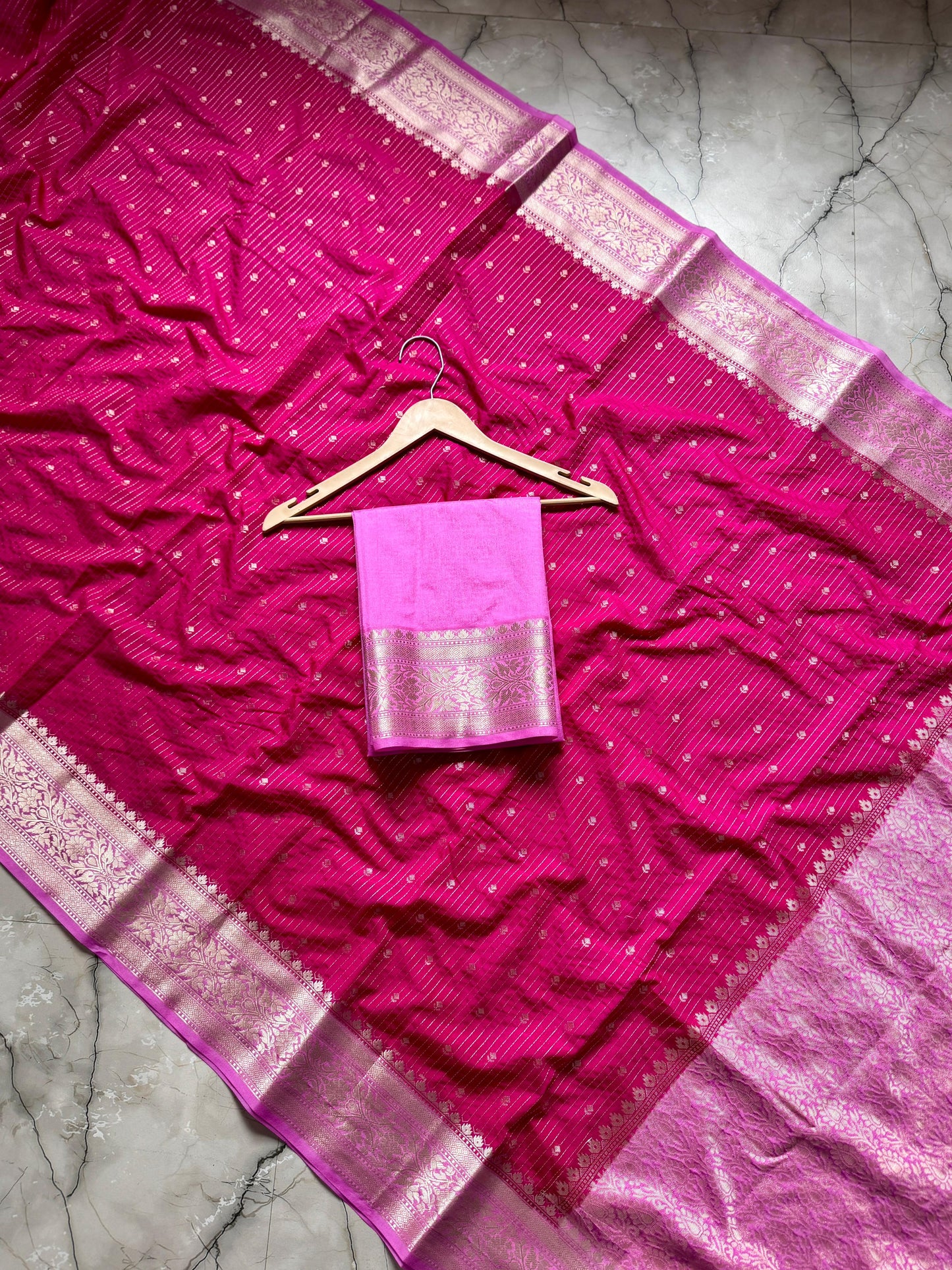 Banarasi Handloom Chinya Silk Saree