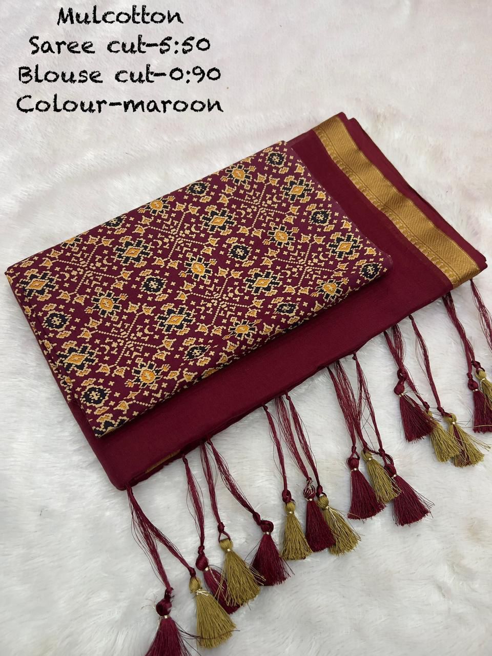 Ajrakh Soft Mul Cotton Saree
