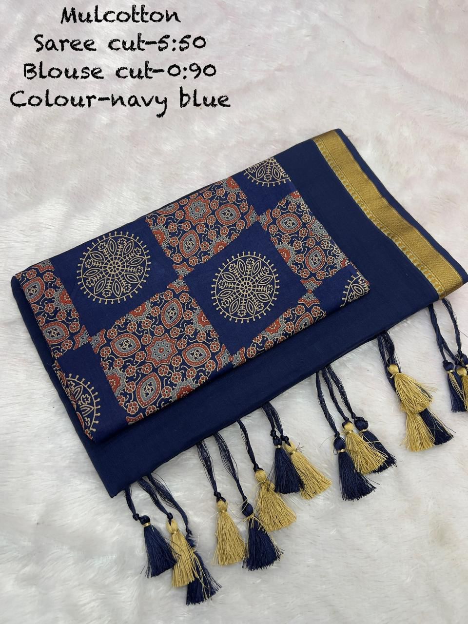 Ajrakh Soft Mul Cotton Saree