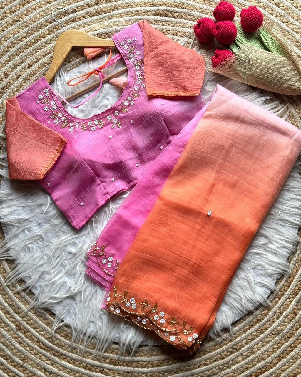 Candy Crush Tissue Saree