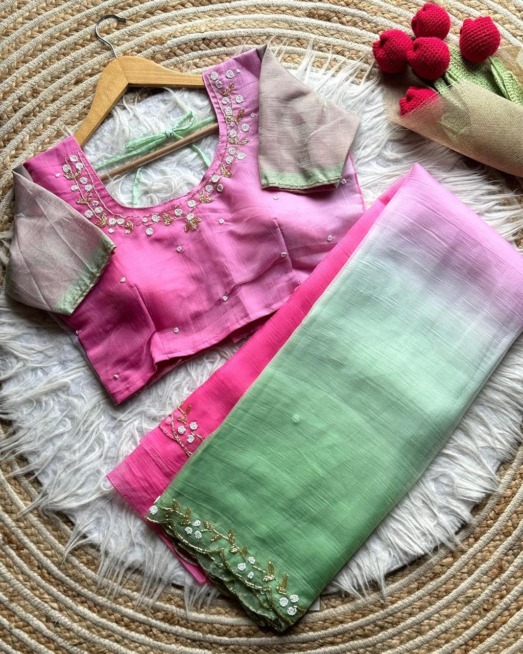 Candy Crush Tissue Saree