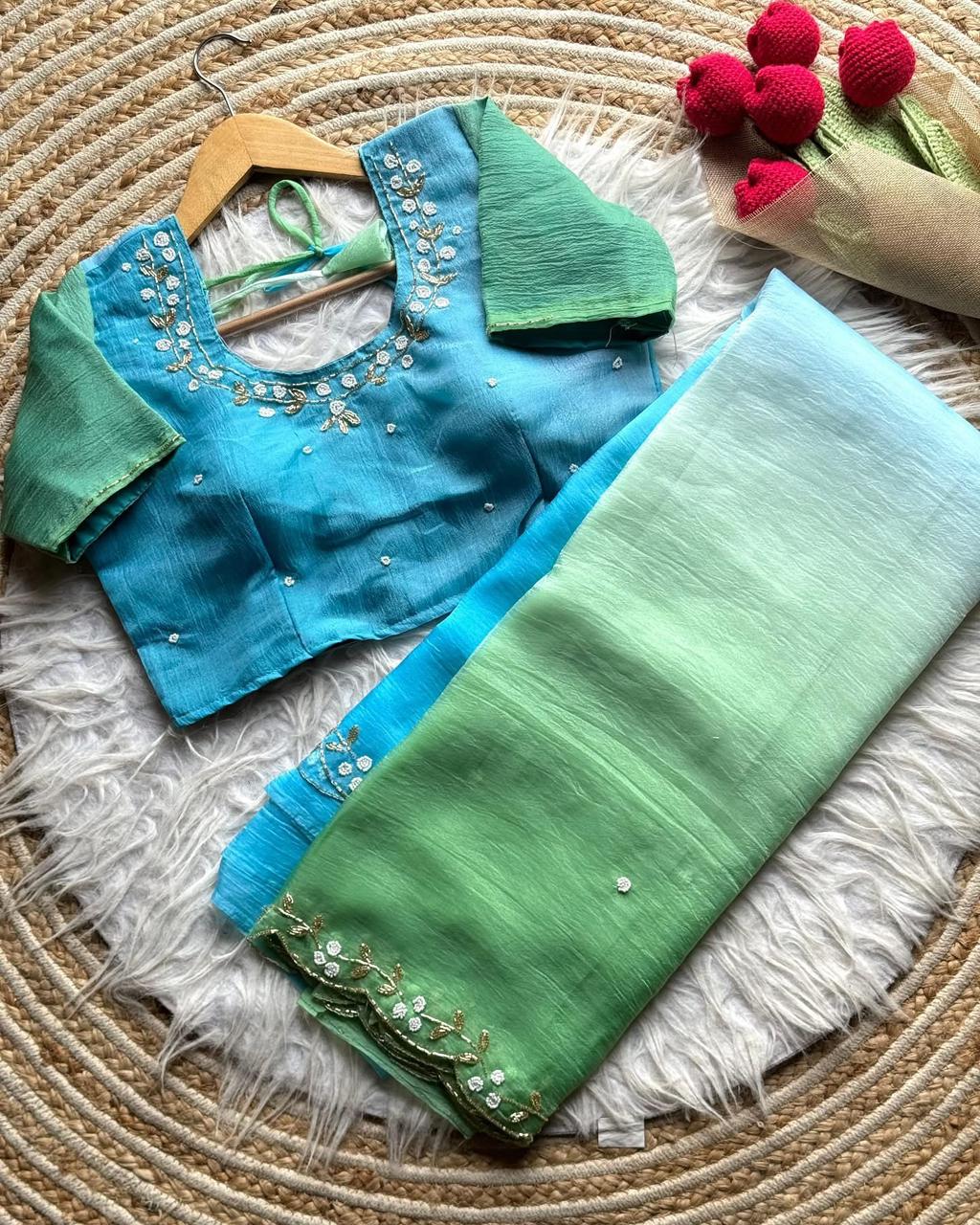 Candy Crush Tissue Saree