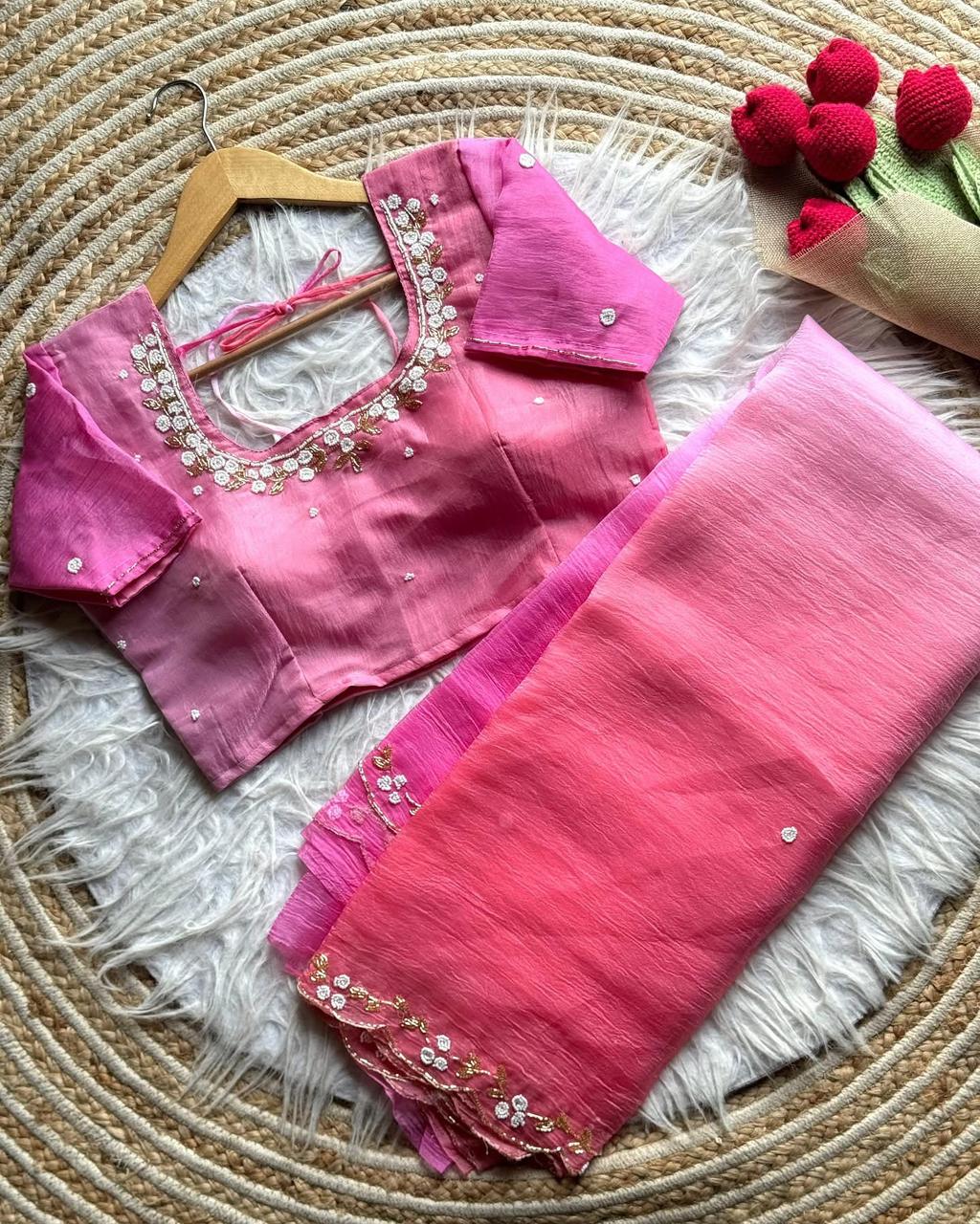 Candy Crush Tissue Saree