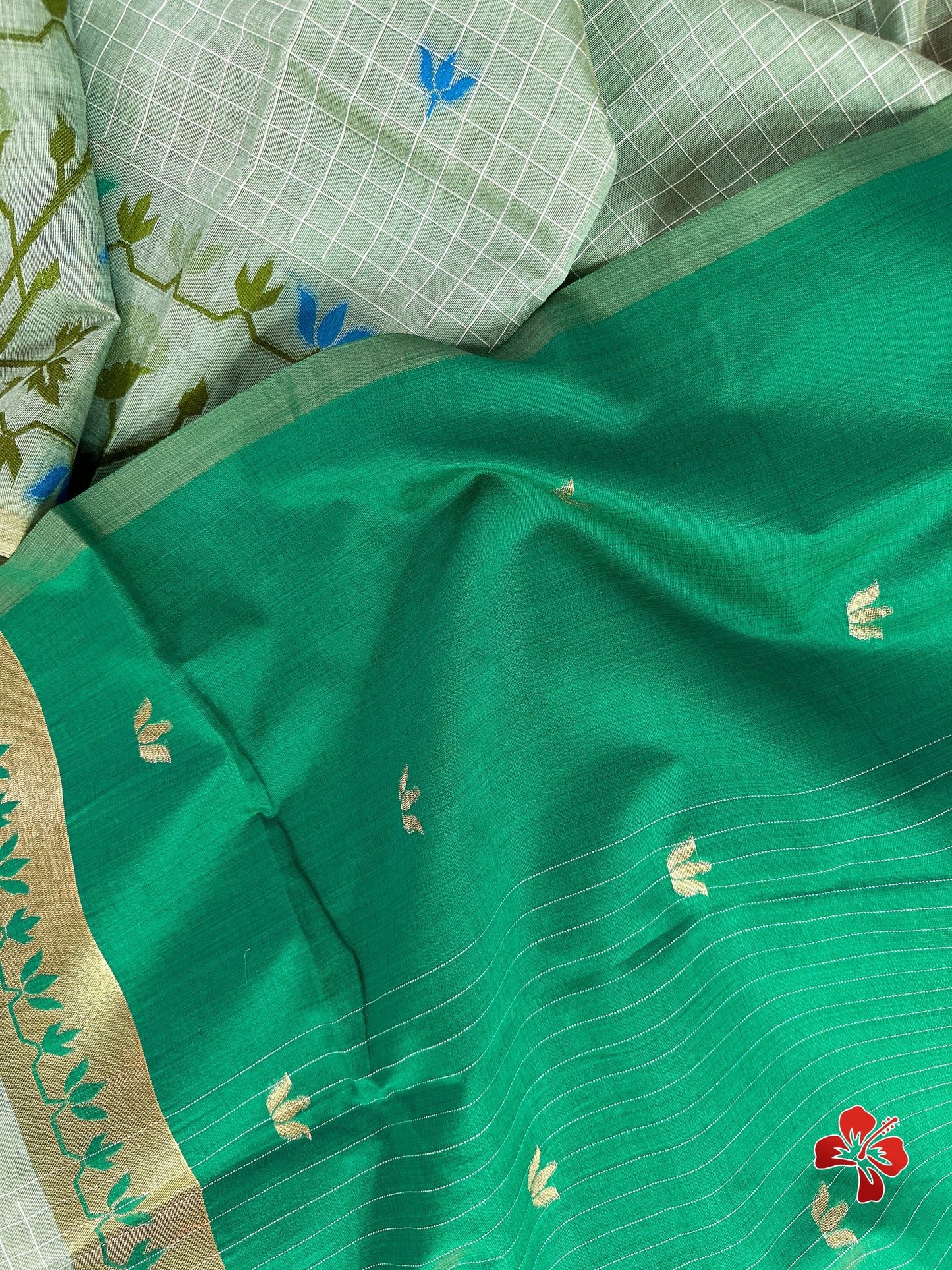 Moonga Jamdhani Cotton Saree