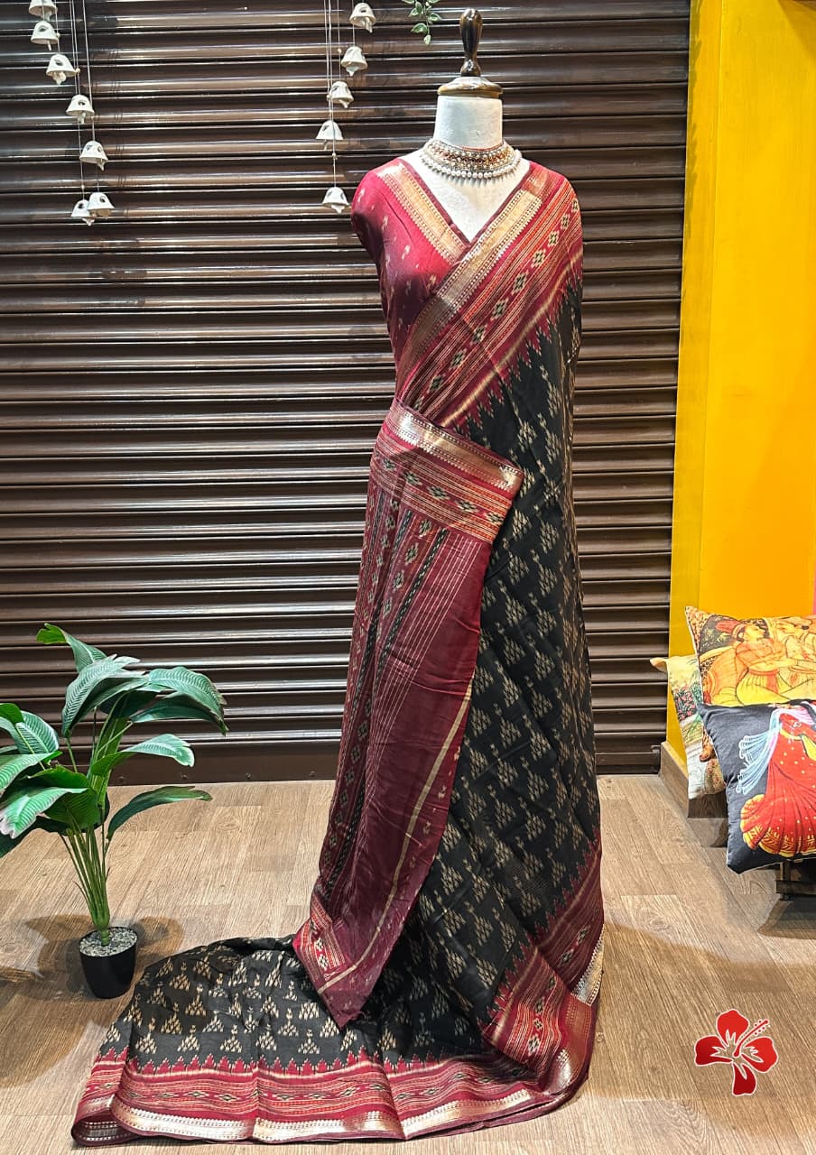 Mul Cotton Saree Ikkat Print
