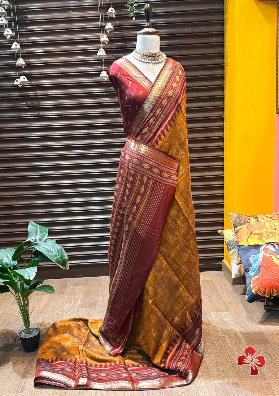 Mul Cotton Saree Ikkat Print