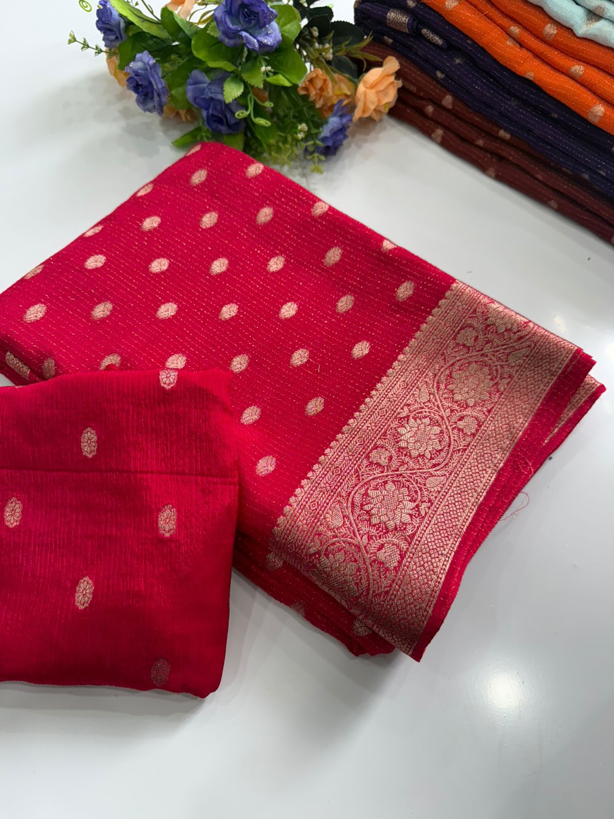 Viscose Chinon Saree