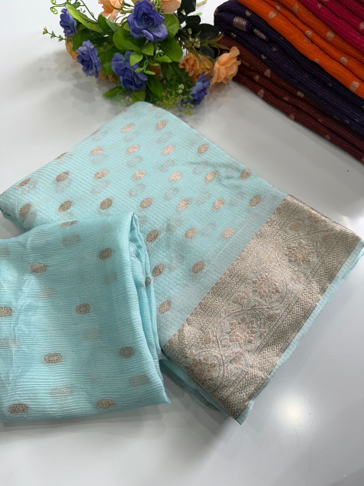 Viscose Chinon Saree