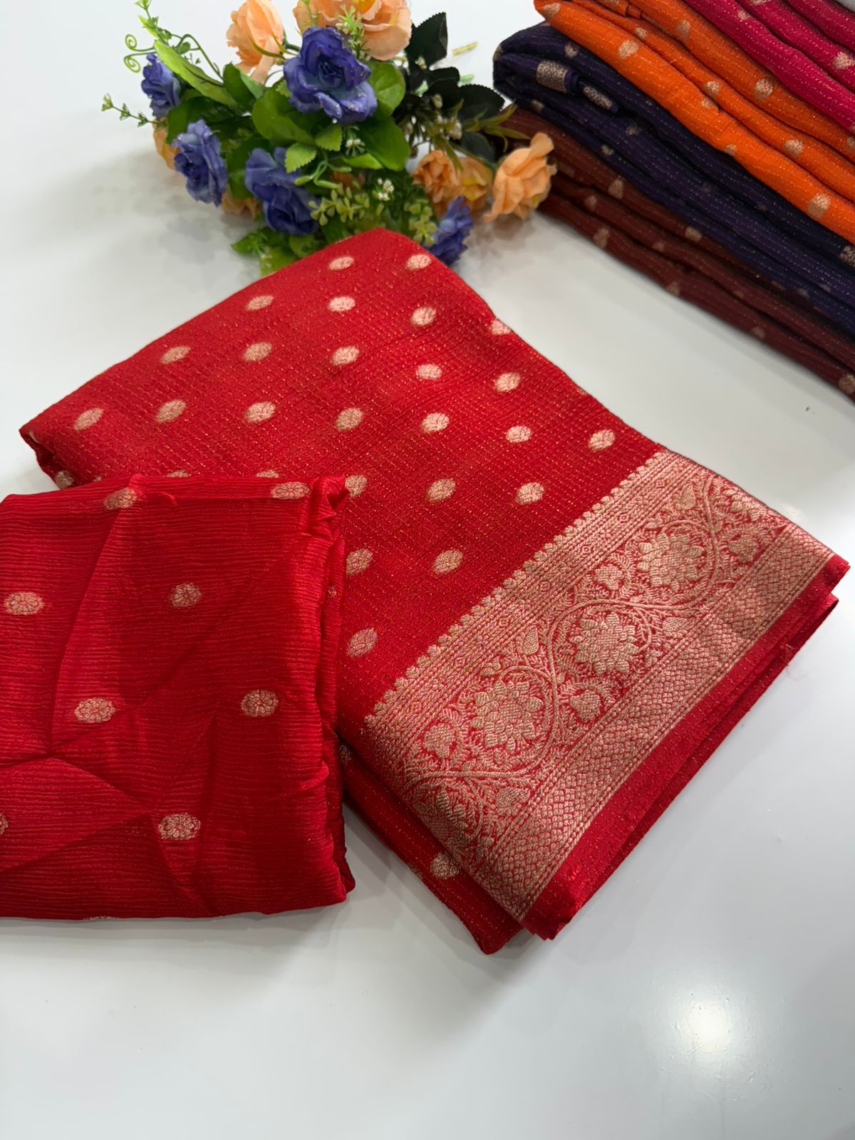 Viscose Chinon Saree