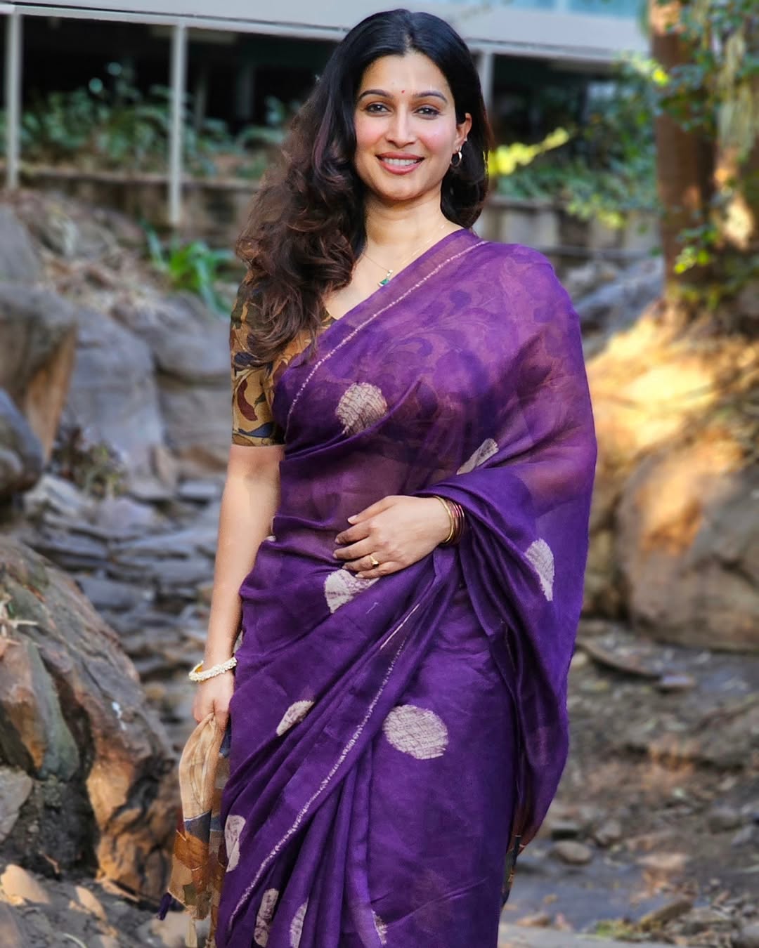 Shibori and Kalamkari Linen Saree