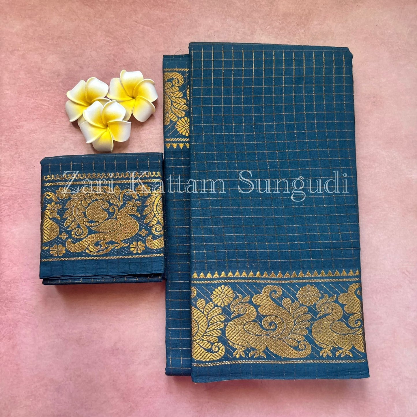 Zari Kattam Sungudi Cotton Saree