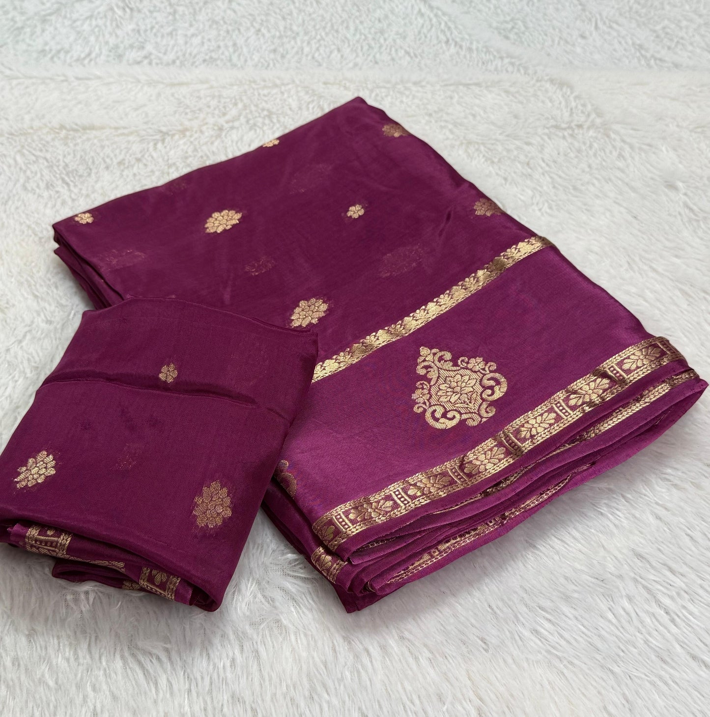 Viscose Crepe Silk Fabric Saree
