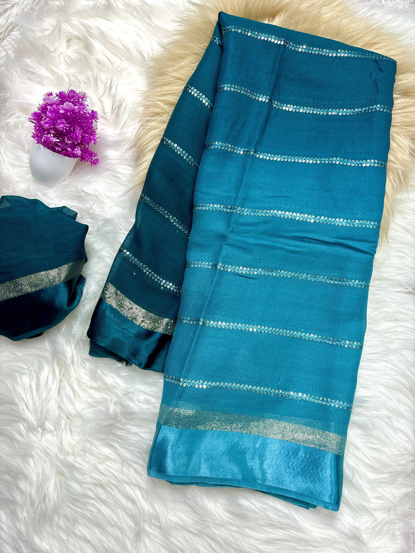 Pure Viscose Georgette Saree