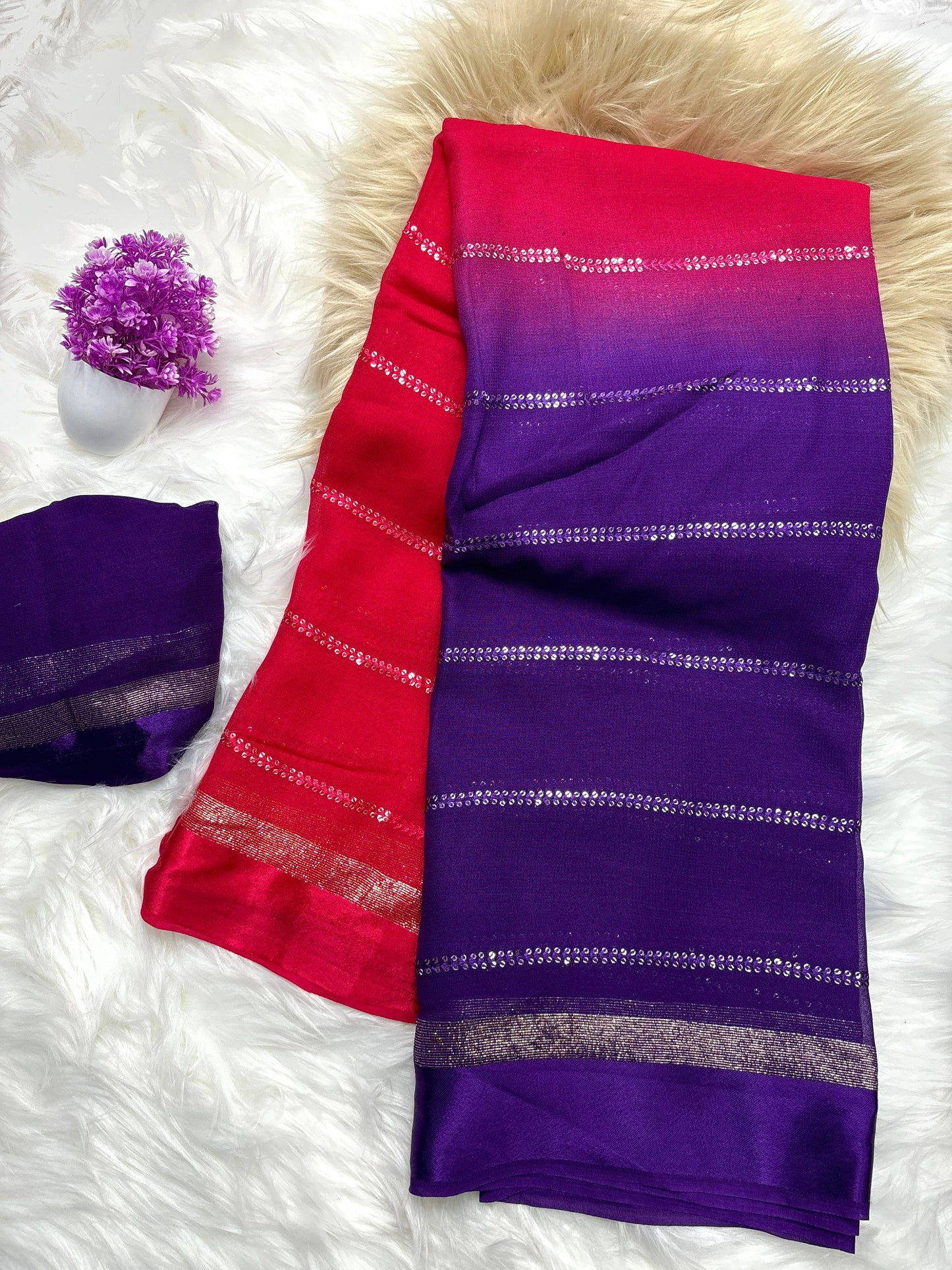 Pure Viscose Georgette Saree