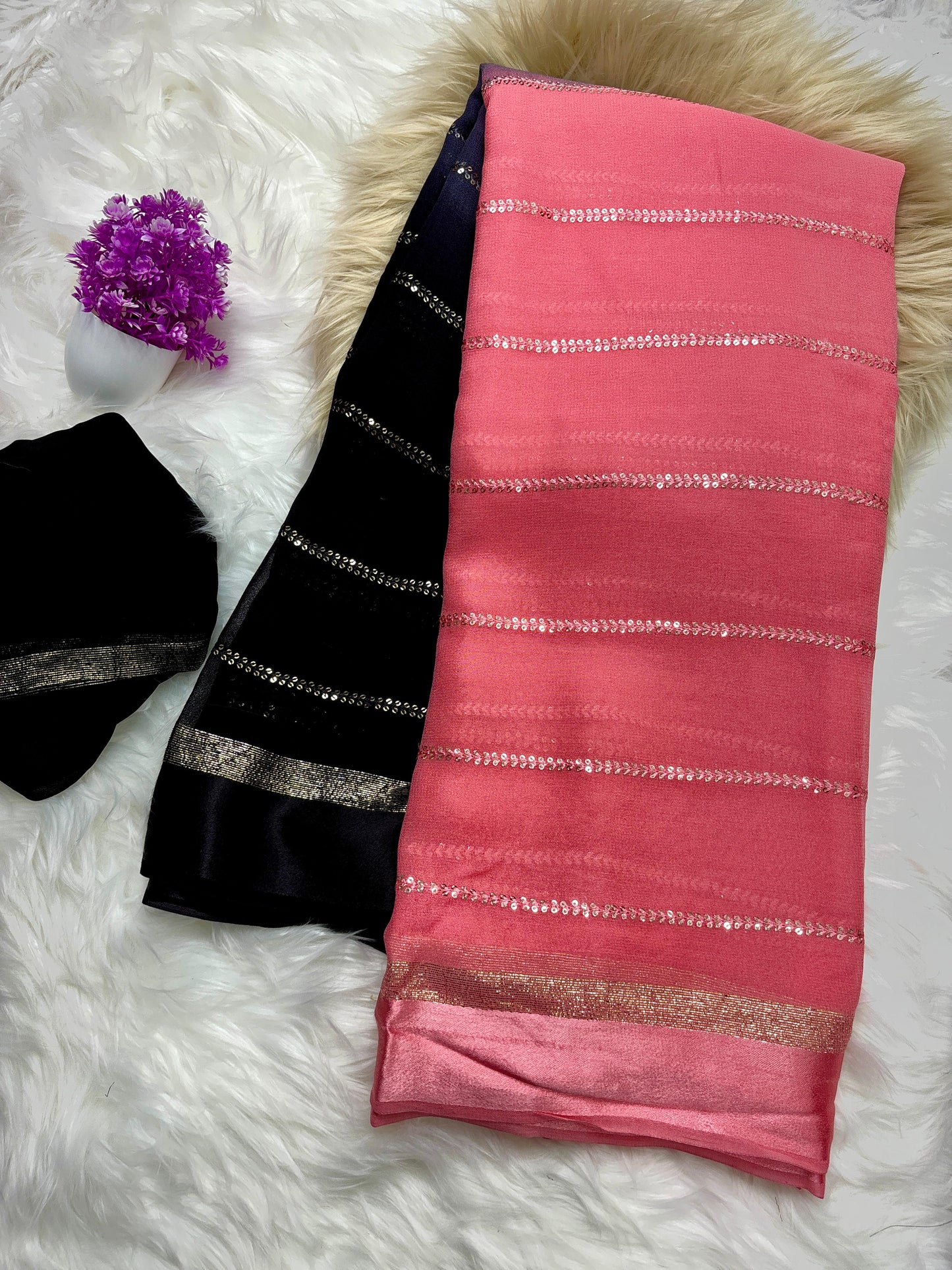 Pure Viscose Georgette Saree