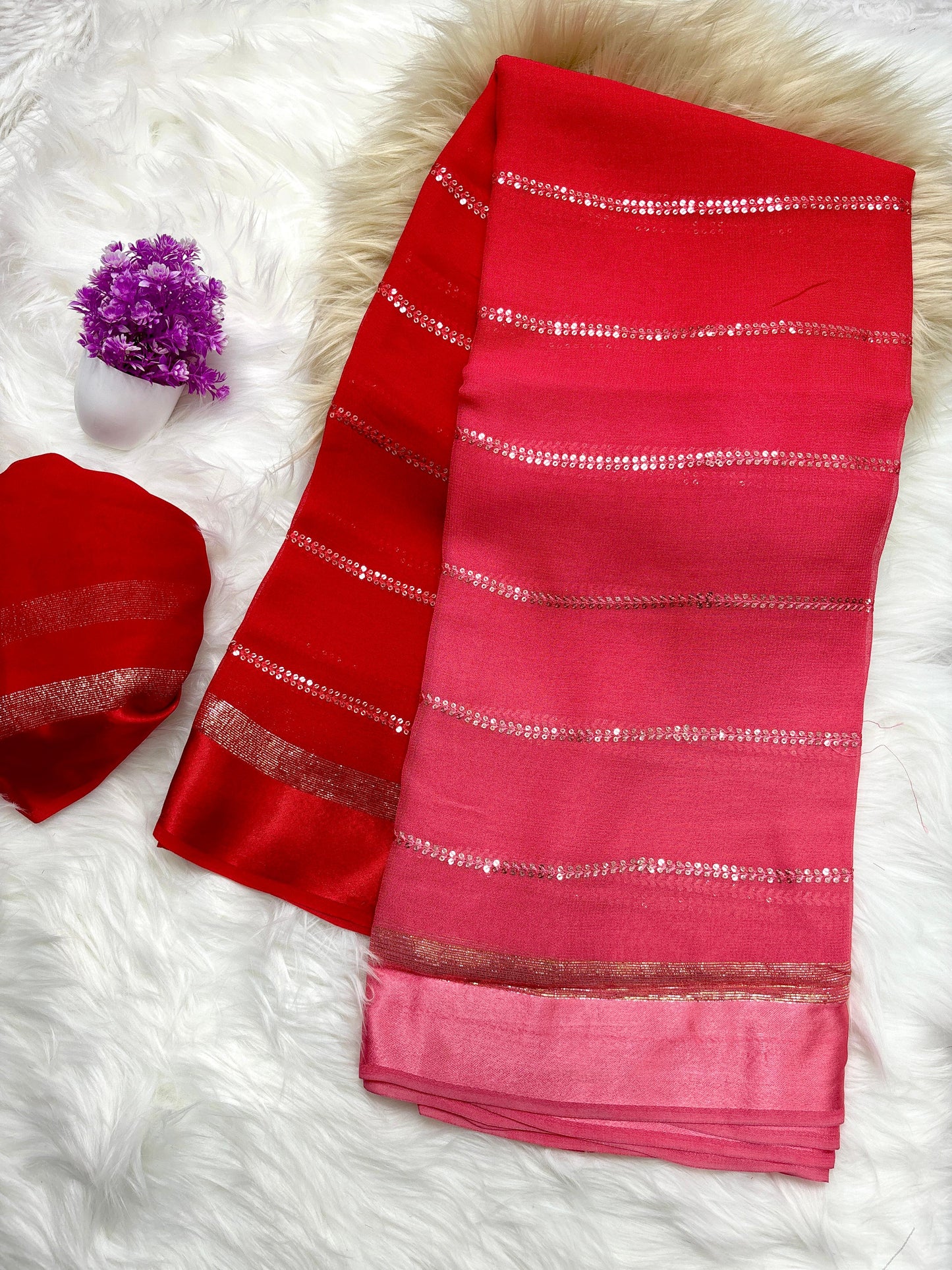 Pure Viscose Georgette Saree