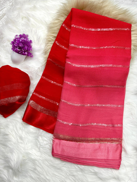 Pure Viscose Georgette Saree