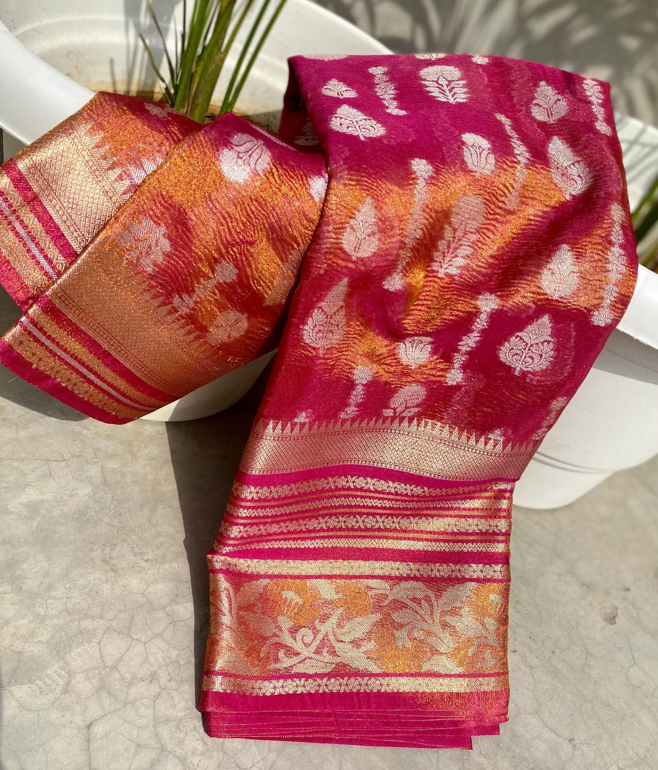 Banarasi Tissue Crush Katan Silk