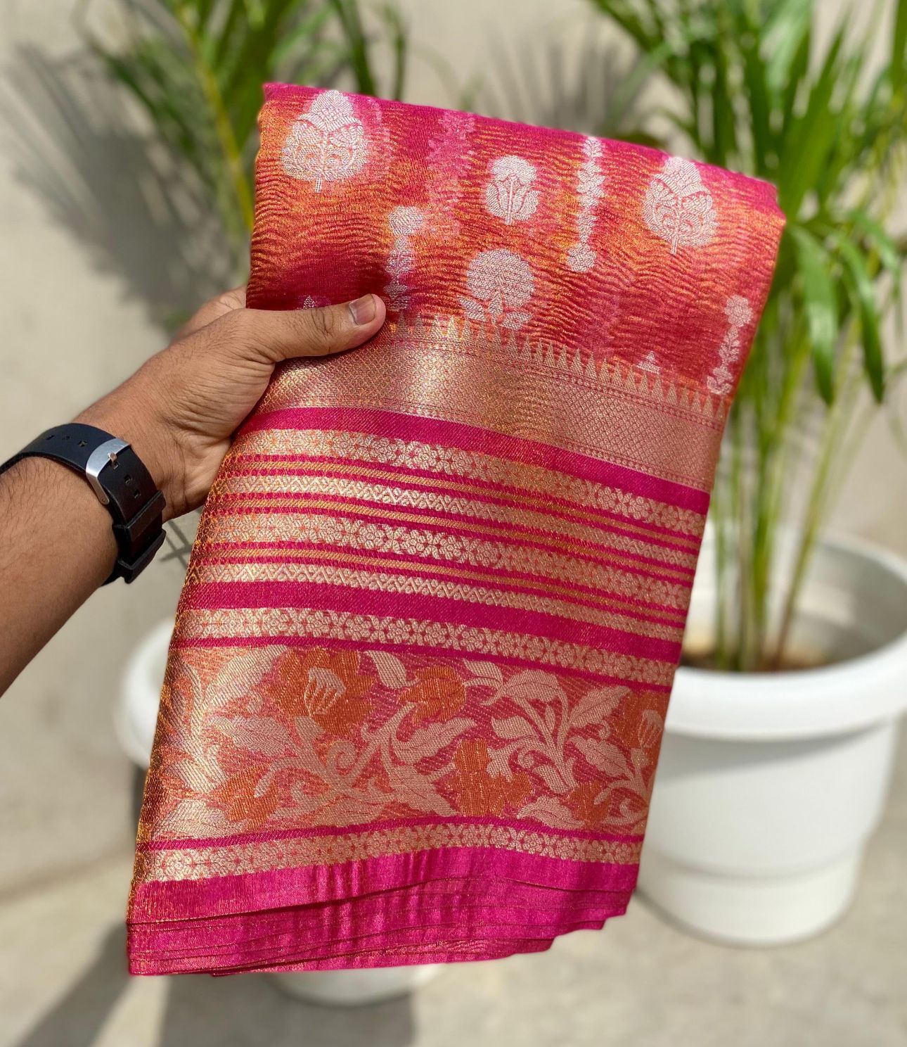 Banarasi Tissue Crush Katan Silk