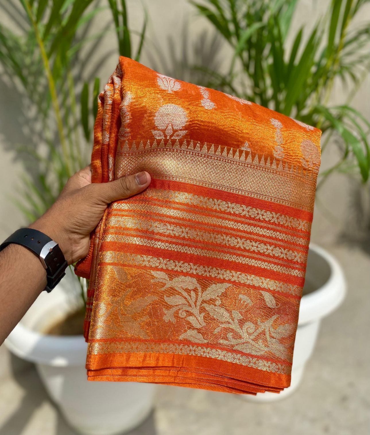 Banarasi Tissue Crush Katan Silk