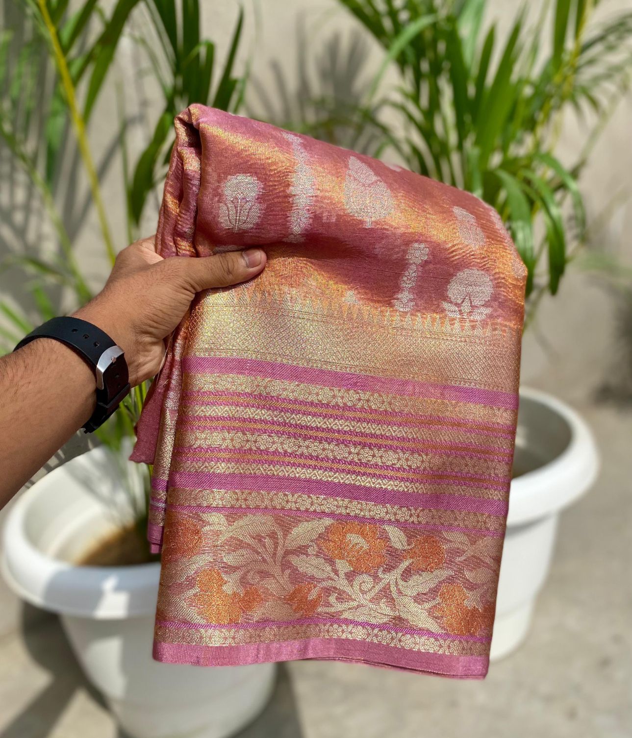 Banarasi Tissue Crush Katan Silk