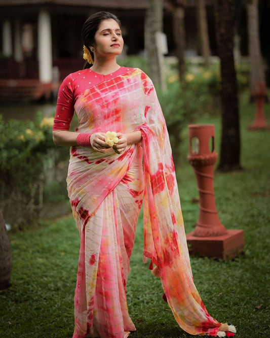 Georgette Saree with Zari