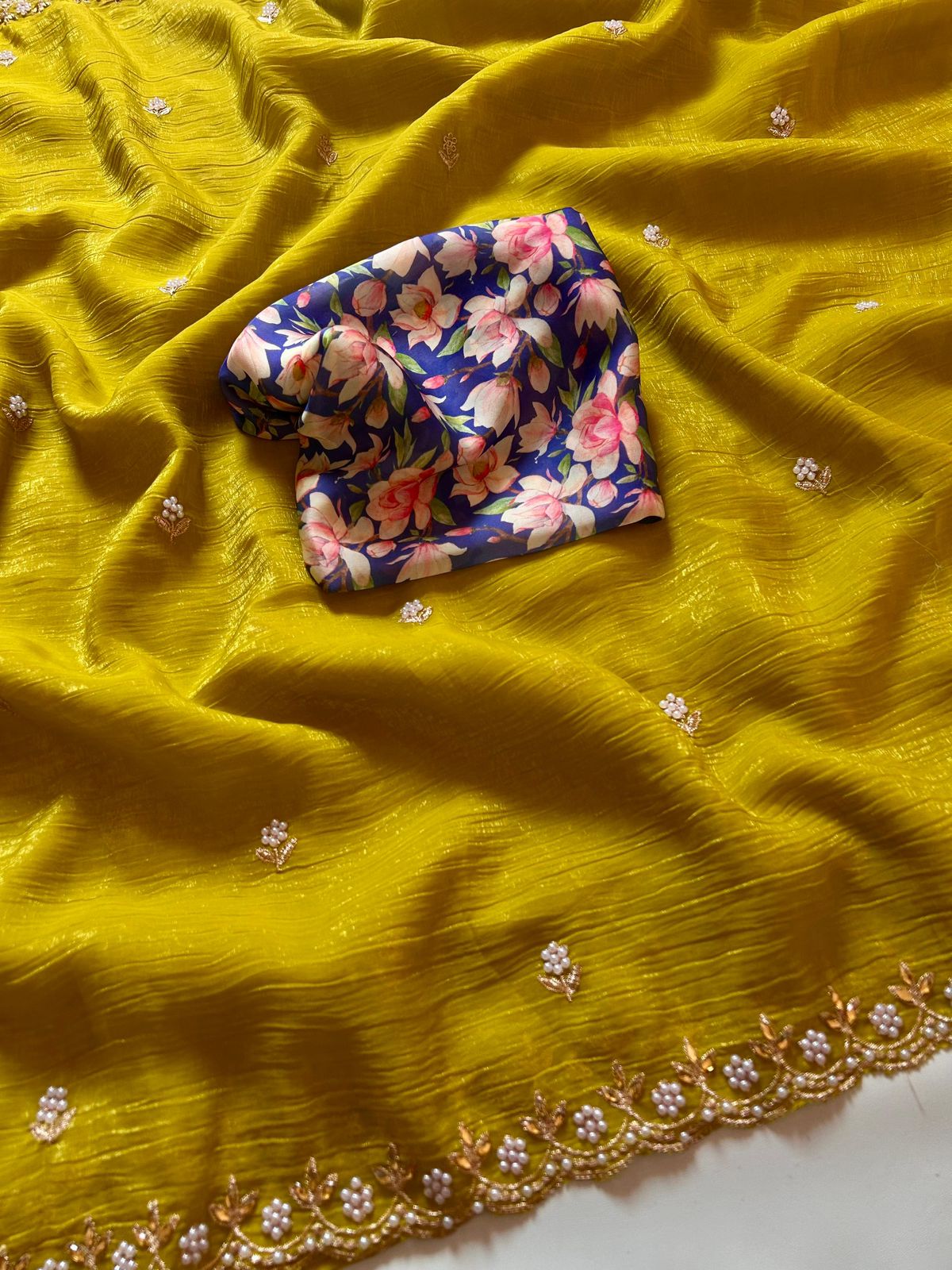 Space Chiffon Saree with Embroidery