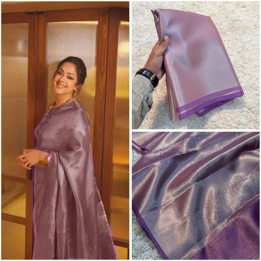 Jyotika Mam Inspired saree in new colour
Banarasi Tissue tanchui Soft Silk Saree