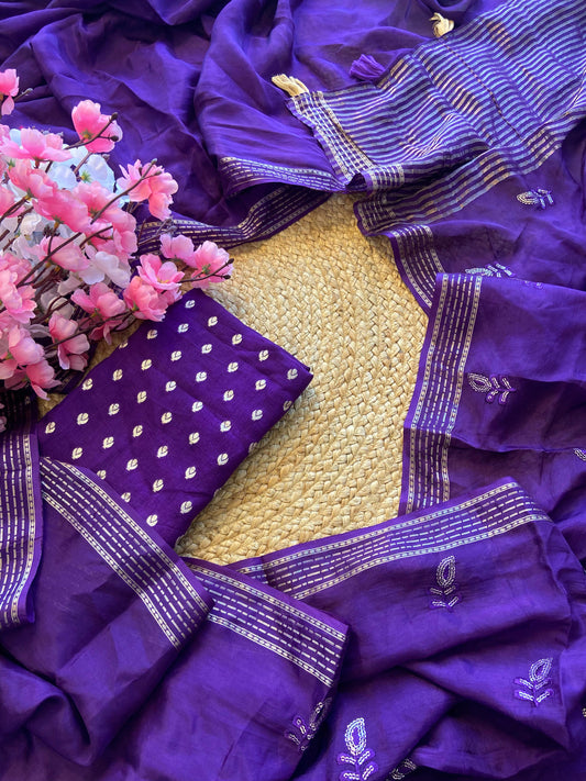 Crepe Silk With Viscose Thread Work Saree