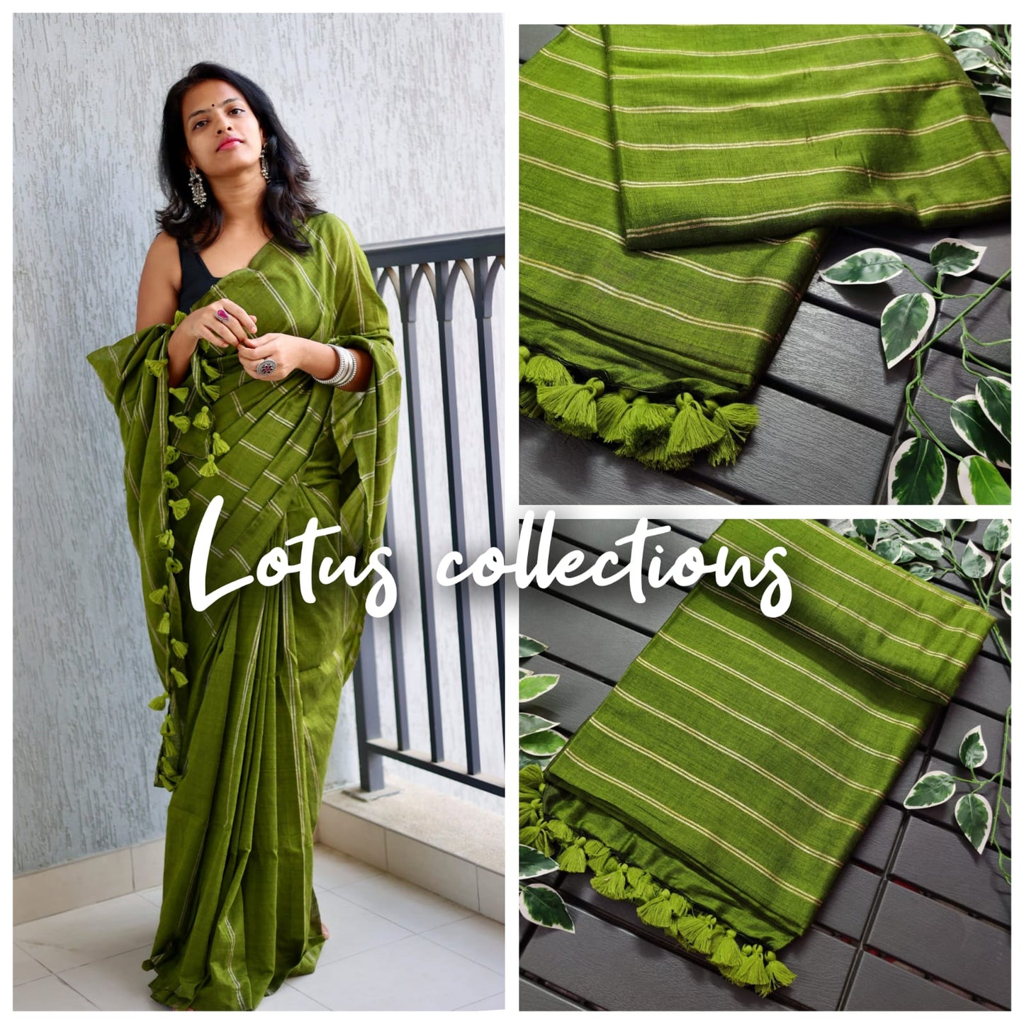 Sico Stripe Khadi Cotton Saree