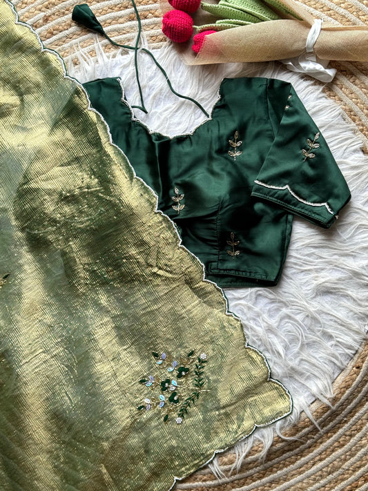 Crushed Tissue Zari Saree
