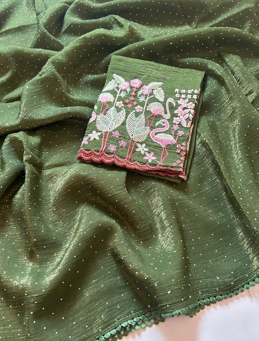 Crunch Crushed Silk Saree
