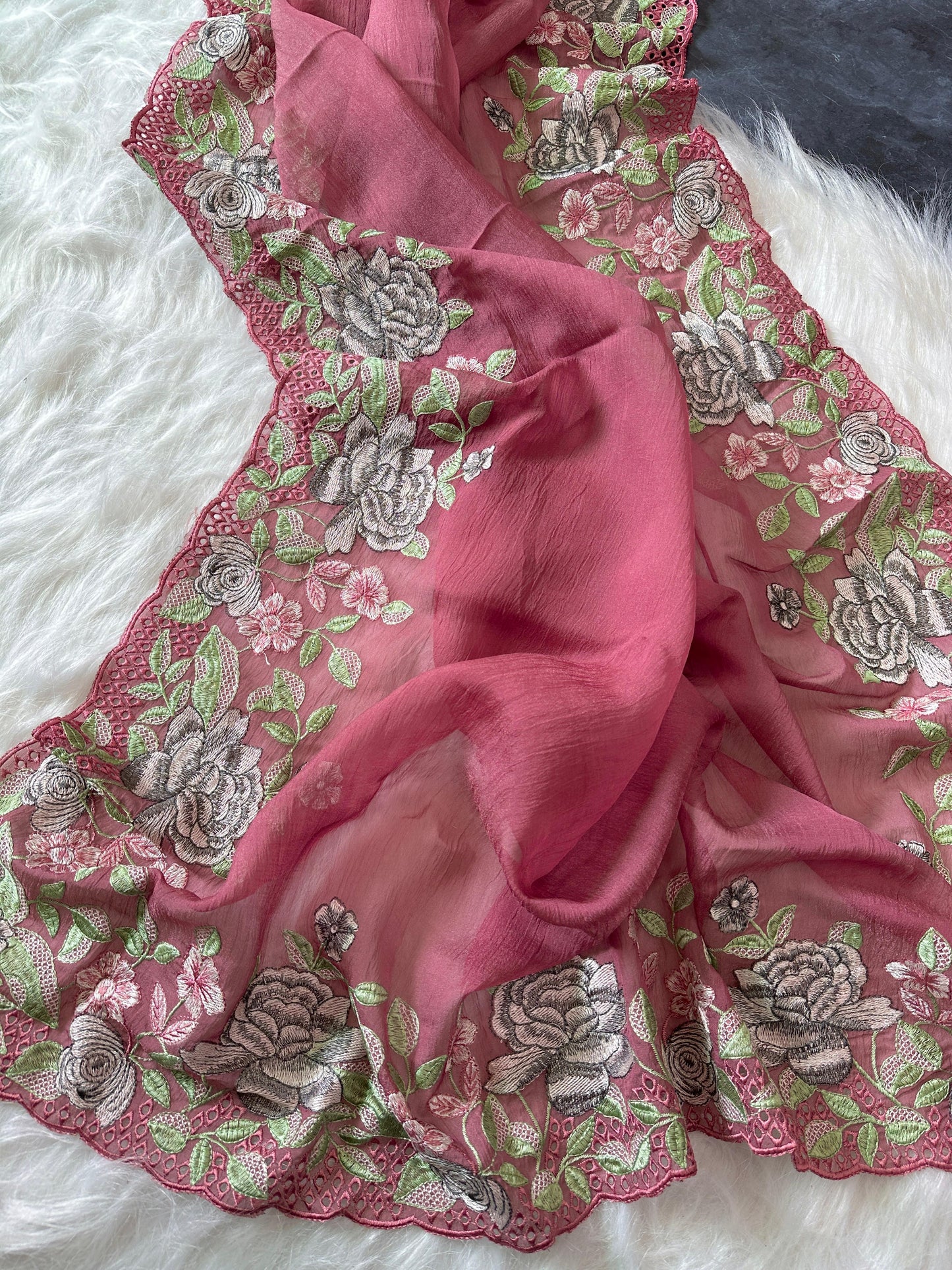 Chiffon Crushed Saree