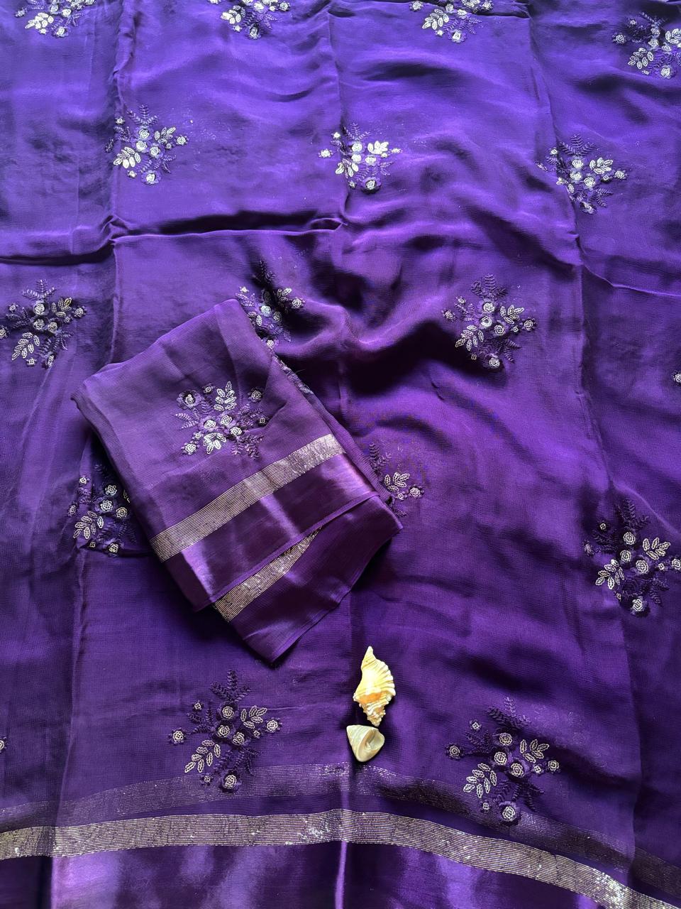 Georgette Viscose Flower Saree