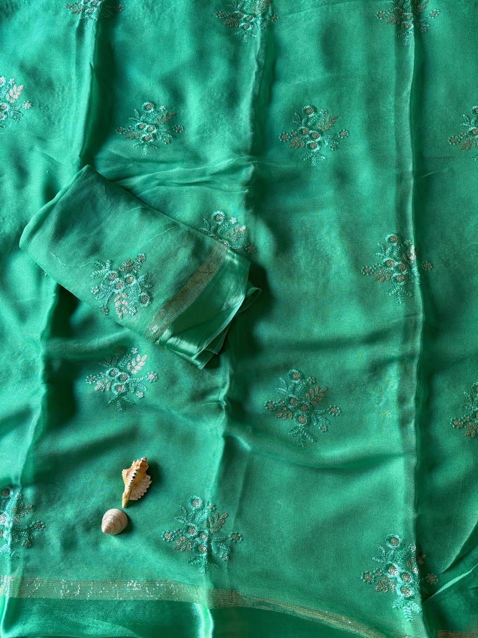Georgette Viscose Flower Saree